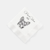 Serviette En Papier Welsh Corgi Chien Cocktail Personnalisé Napkin Pet (Coin)