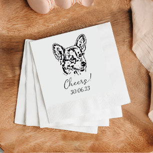 Serviette En Papier Welsh Corgi salue chien Cocktail personnalisé Napk