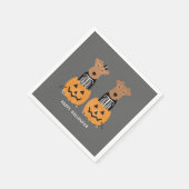 Serviette En Papier Welsh Terrier Halloween Skeleton (Coin)