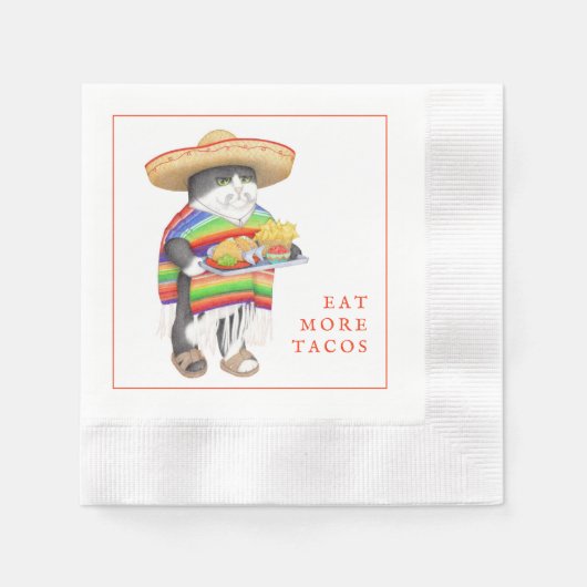 Serviette En Papier WENDELITO Mangez Plus De Tacos Cocktail Caché Napk (Devant)