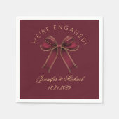 Serviette En Papier We're engaged Engagement party Red Bow luxury (Devant)