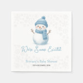 Serviette En Papier We're Snow Excited Snowmen Boy Baby Shower (Devant)