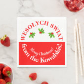 Serviette En Papier Wesolych Swiat Christmas Party Pologne Drapeau et  (En situation)