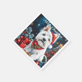 Serviette En Papier West Highland White Terrier Noël (Coin)
