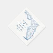 Serviette En Papier West Palm Beach Floride Carte Mariage élégant (Coin)