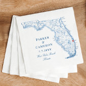 Serviette En Papier West Palm Beach Floride Carte Mariage élégant