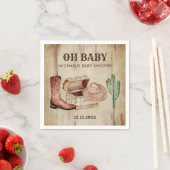 Serviette En Papier Western Baby Boy Cowboy Hat Cactus Celebration (En situation)