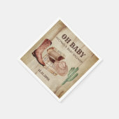 Serviette En Papier Western Baby Boy Cowboy Hat Cactus Celebration (Coin)