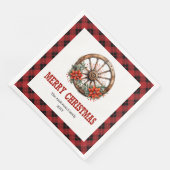 Serviette En Papier Western buffalo plaid napkins festive holiday set (Coin)