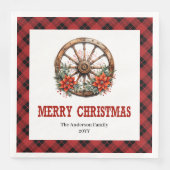 Serviette En Papier Western buffalo plaid napkins festive holiday set (Devant)