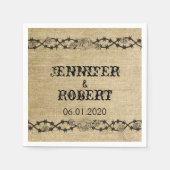 Serviette En Papier Western Burlap Mariage Napkin (Devant)