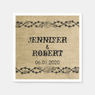 Serviette En Papier Western Burlap Mariage Napkin
