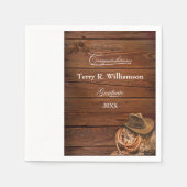Serviette En Papier Western Casquette et Lasso Graduation Party (Devant)