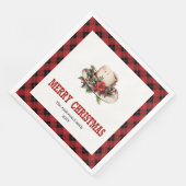 Serviette En Papier Western Christmas napkins rustic buffalo plaid (Coin)