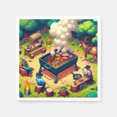 Serviette En Papier Western Cookout Grilling Party (Devant)