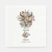 Serviette En Papier Western Country Cowboy Boho Cow Mariage crâne (Devant)