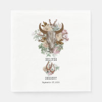 Western Country Cowboy Boho Cow Mariage crâne