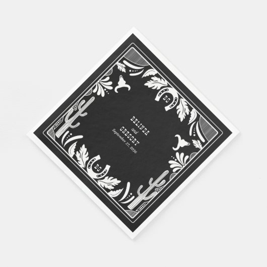 Serviette En Papier Western Country Cowboy Rustique Mariage (Coin)