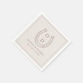 Serviette En Papier Western Country Horseshoe Brown Monogram Wedding (Coin)