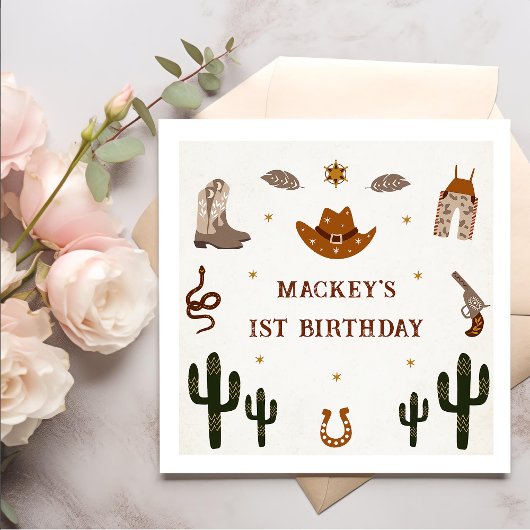 Serviette En Papier Western Cowboy fête d'anniversaire