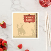 Serviette En Papier Western Cowboy Monogramme Nom Rustique Salon (En situation)