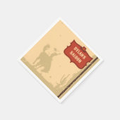 Serviette En Papier Western Cowboy Monogramme Nom Rustique Salon (Coin)