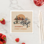 Serviette En Papier Western Cowboy Rodeo 1er Anniversaire Napkins (En situation)