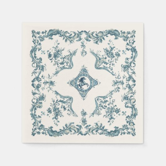 Serviette En Papier Western Cowboy Toile de Jouy Bandana Design Horse (Devant)