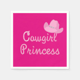 Serviette En Papier Western Cowgirl Princesse Avec Parti Casquette Ros