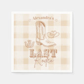 Serviette En Papier Western Dernier Rodeo Bachelorette Party (Devant)