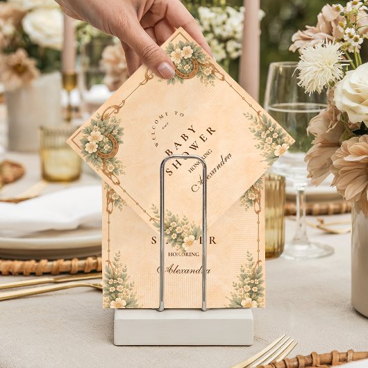 Serviette En Papier Western Desert Horseshoe Baby Shower