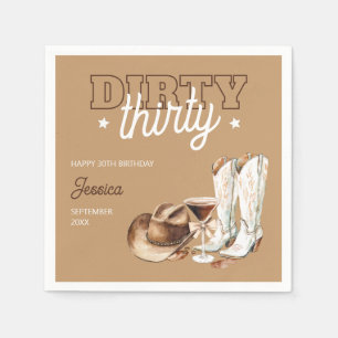 Serviette En Papier Western Dirty Thirty Cowgirl 30th Birthday Party