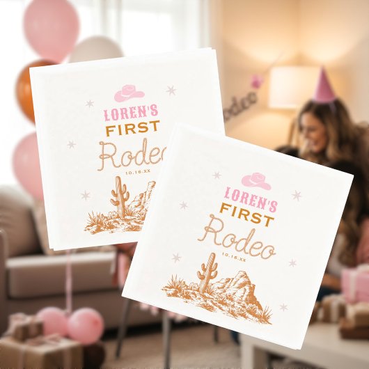 Serviette En Papier Western First Rodeo Cowgirl 1st Birthday