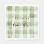Serviette En Papier Western Green Creme Plaid Stripes Pays (Devant)