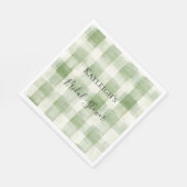 Serviette En Papier Western Green Creme Plaid Stripes Pays (Coin)