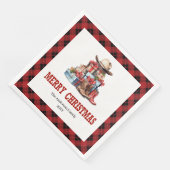 Serviette En Papier Western holiday napkins with buffalo plaid accent (Coin)