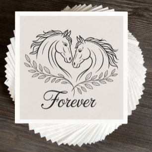 Serviette En Papier Western Horse Elégant Mariage campagnard rustique