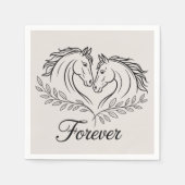 Serviette En Papier Western Horse Elégant Mariage campagnard rustique (Devant)