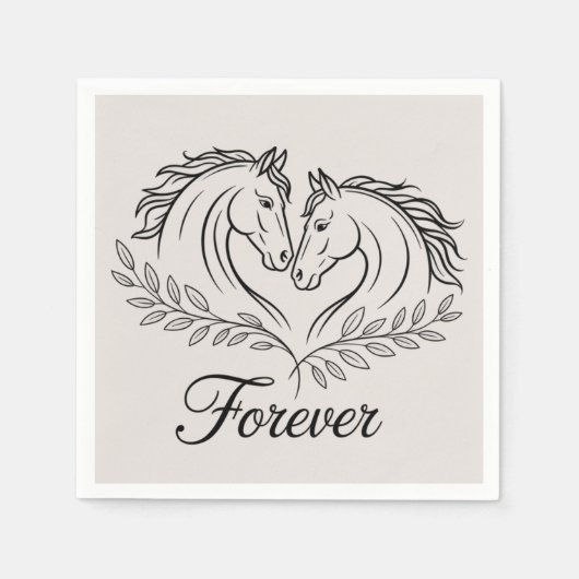 Serviette En Papier Western Horse Elégant Mariage campagnard rustique (Devant)