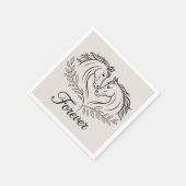 Serviette En Papier Western Horse Elégant Mariage campagnard rustique (Coin)