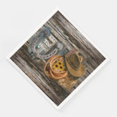 Serviette En Papier Western Horseshoe Cowboy Hat Lasso (Coin)