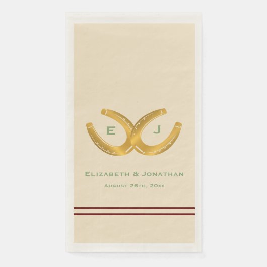 Serviette En Papier Western Horseshoe Mariage (Devant)