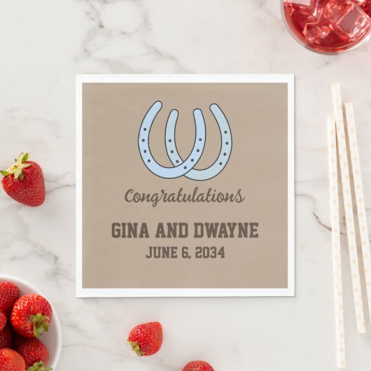 Serviette En Papier Western Horseshoe Mariage serviettes personnalisée (En situation)