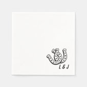 Serviette En Papier Western Mariage Custom Initials Country Cocktail (Devant)