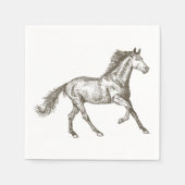 Serviette En Papier Western Mariage Horse Rustique Pays équestre (Devant)