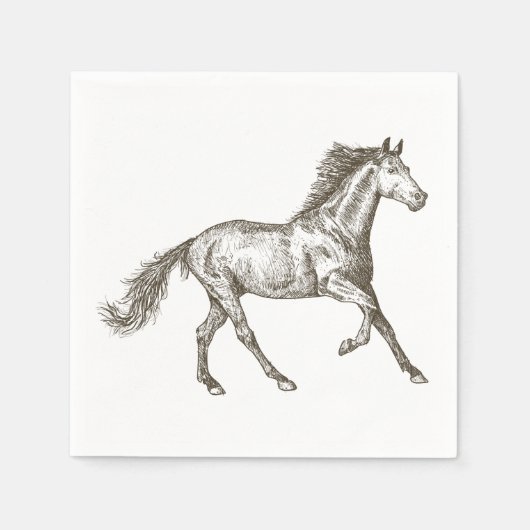 Serviette En Papier Western Mariage Horse Rustique Pays équestre (Devant)