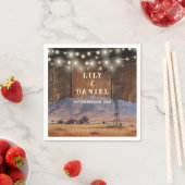 Serviette En Papier Western Mountain Ranch Barn Wood Wedding (En situation)