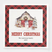 Serviette En Papier Western Ranch Style Buffalo Plaid Xmas Napkins (Devant)