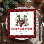 Serviette En Papier Western Ranch Style Buffalo Plaid Xmas Napkins