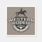 Serviette En Papier Western Rodeo AJOUTER NOM Old West Steer Roping Ro (Devant)